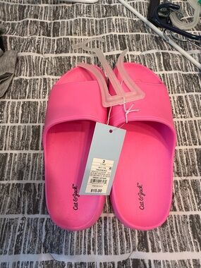 Cat & Jack Bright Pink Slide Sandals